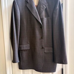 Classic Gray Plaid Men's Blazer